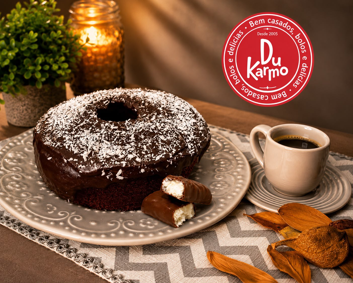 Bolo de chocolate com coco