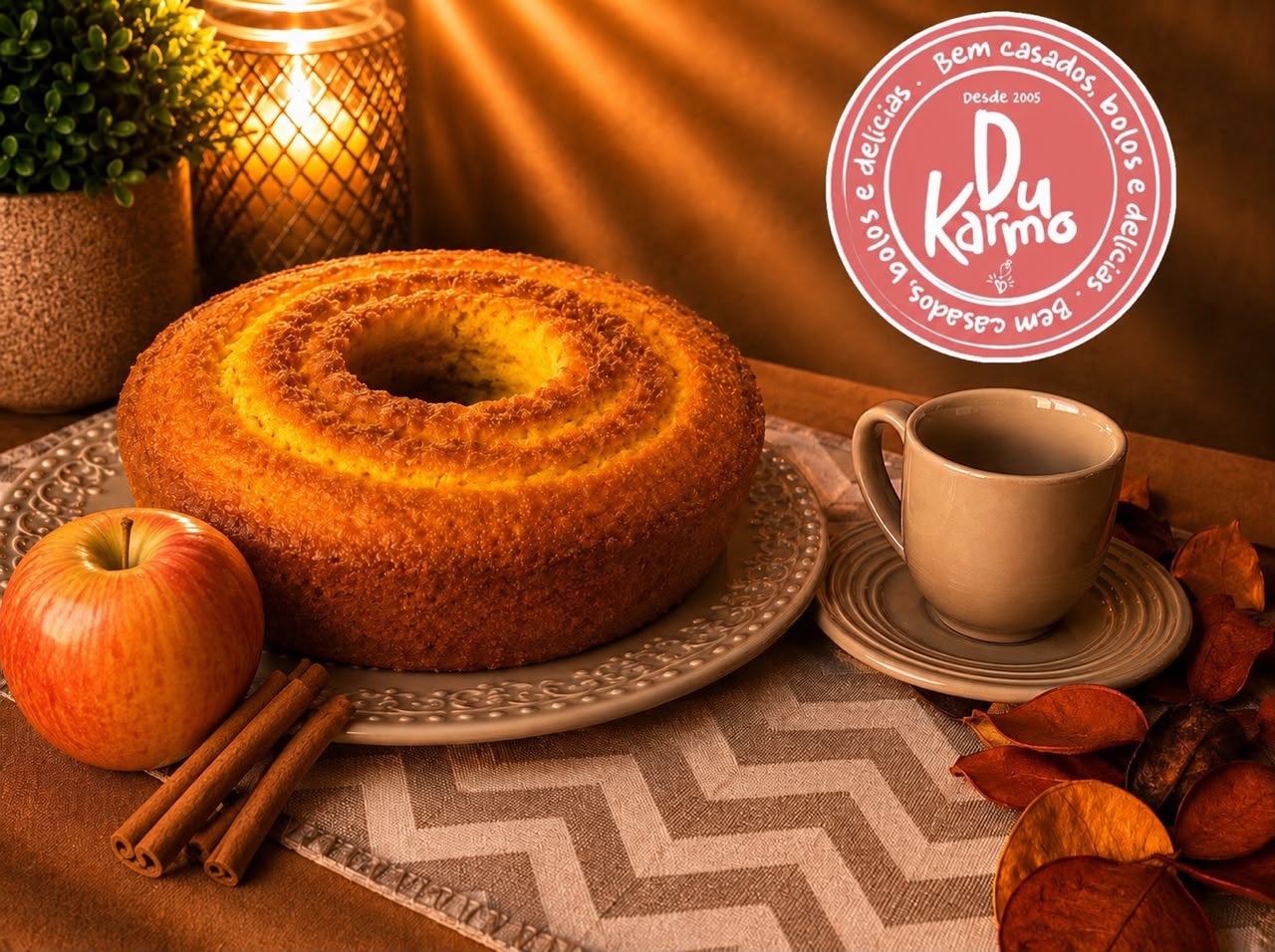 Bolo de maçã com canela